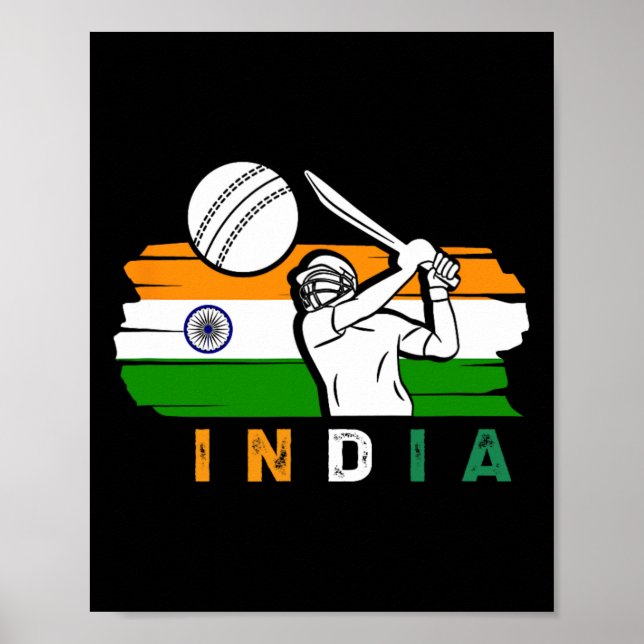Indian Cricket Player Team Cricket Fans India Cric Poster (Front)