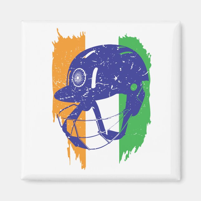 Indian Cricket Team Helmet T-Shirt Fans Jersey Magnet (Front)