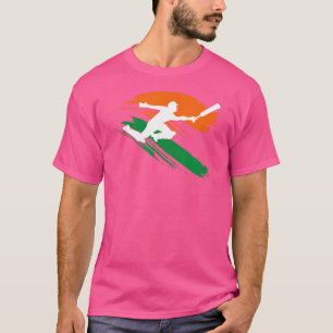Indian Cricket With Running Man For And Men T-Shirt