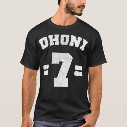 Indian Cricketer Dhoni 7 Cricket Lover Fan Sports  T_Shirt
