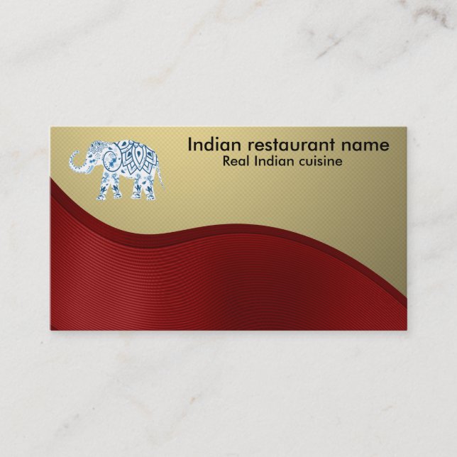 Indian cuisine business card (Front)