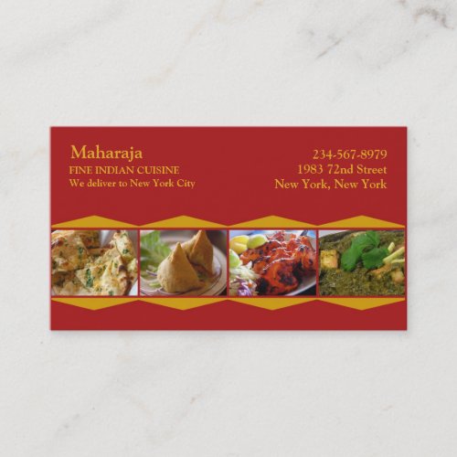 Indian Cuisine Business Card