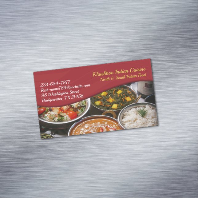 Indian Cuisine Business Card Magnet (In Situ)