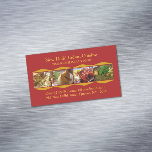 Indian Cuisine Business Card Magnet (In Situ)