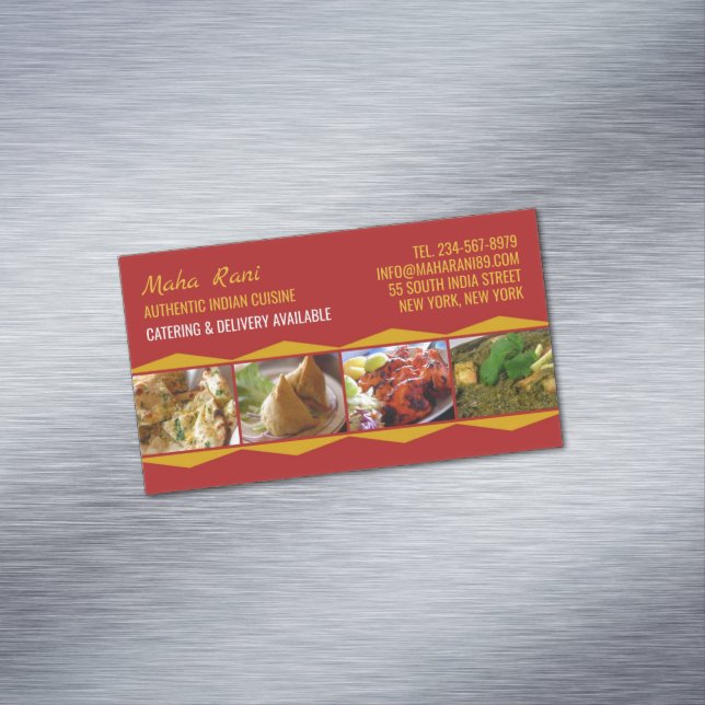 Indian Cuisine Business Card Magnet (In Situ)