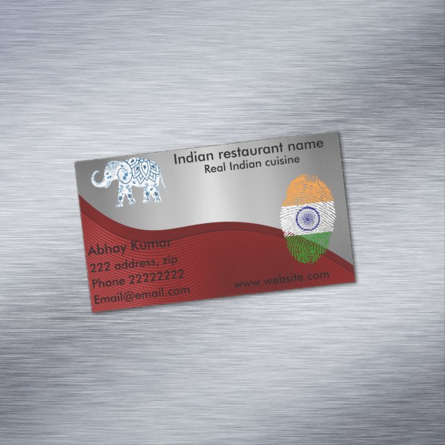 Indian cuisine business card magnet (In Situ)