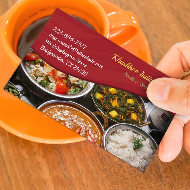 Indian Cuisine Business Card Template (Creator Uploaded)