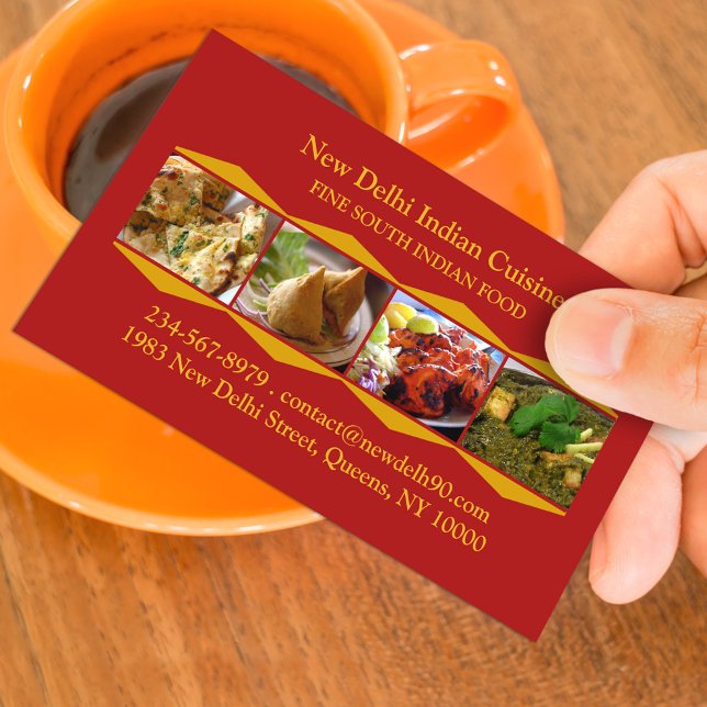 Indian Cuisine Business Card Template (Creator Uploaded)