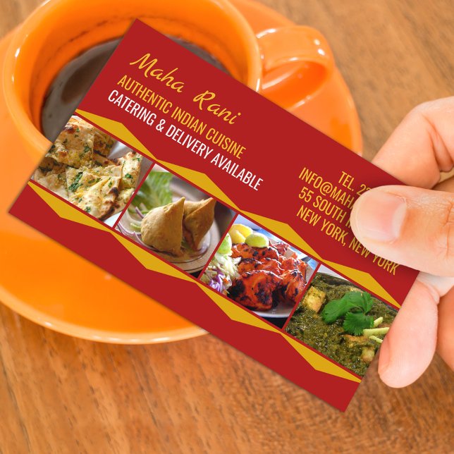 Indian Cuisine Business Card Template (Creator Uploaded)