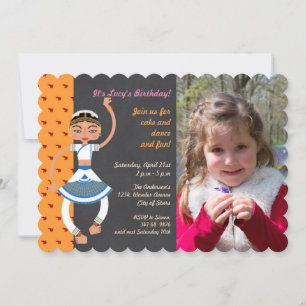 Indian dancing girl Birthday Party invitation