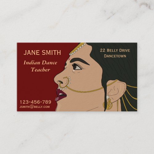 Indian Dancing teacher dance teacher dance studio Business Card