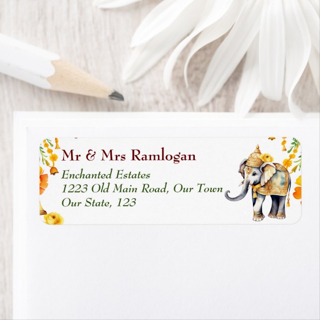 Indian decorated elephant label (Insitu)