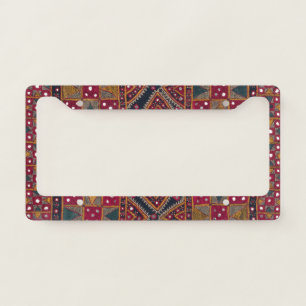 Indian Decorative Art Print License Plate Frame