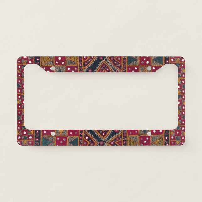Indian Decorative Art Print License Plate Frame (Front)