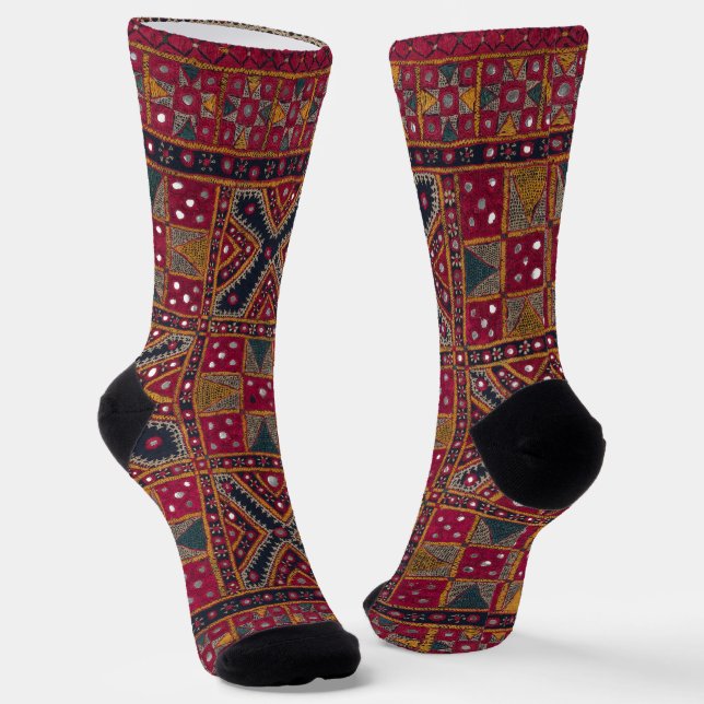 Indian Decorative Art Print Socks (Angled)