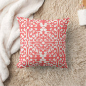Indian Decorative motif in coral Throw Pillow (Blanket)