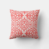 Indian Decorative motif in coral Throw Pillow (Back)