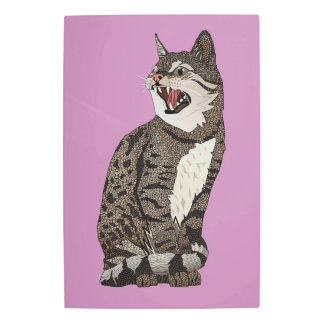 Indian desert cat crocus metal print
