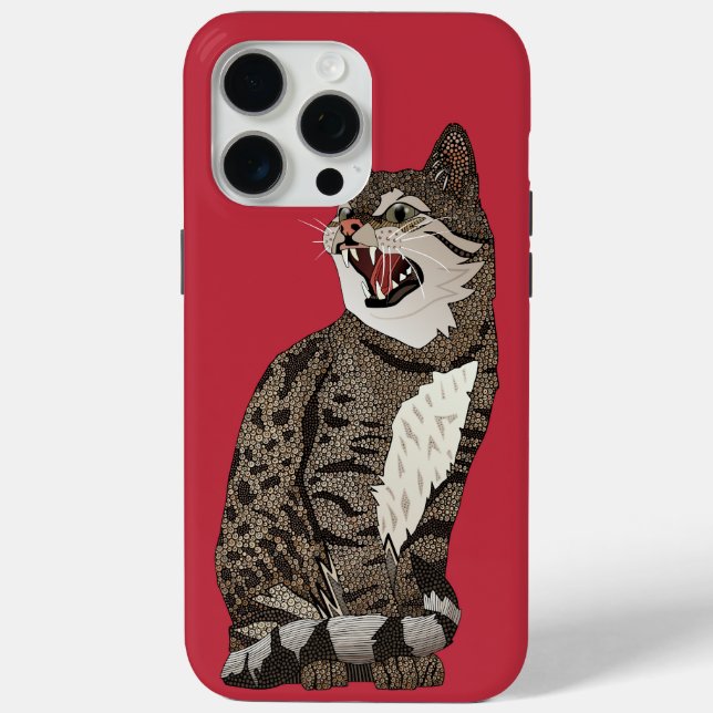 Indian desert cat scarlet red Case-Mate iPhone case (Back)
