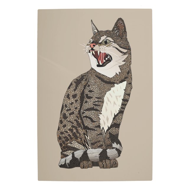 Indian desert cat stone metal print (Front)