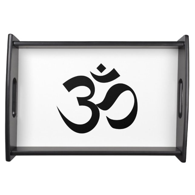 Indian Dharmic religion sacred symbol mantra Hindu Serving Tray (Front)