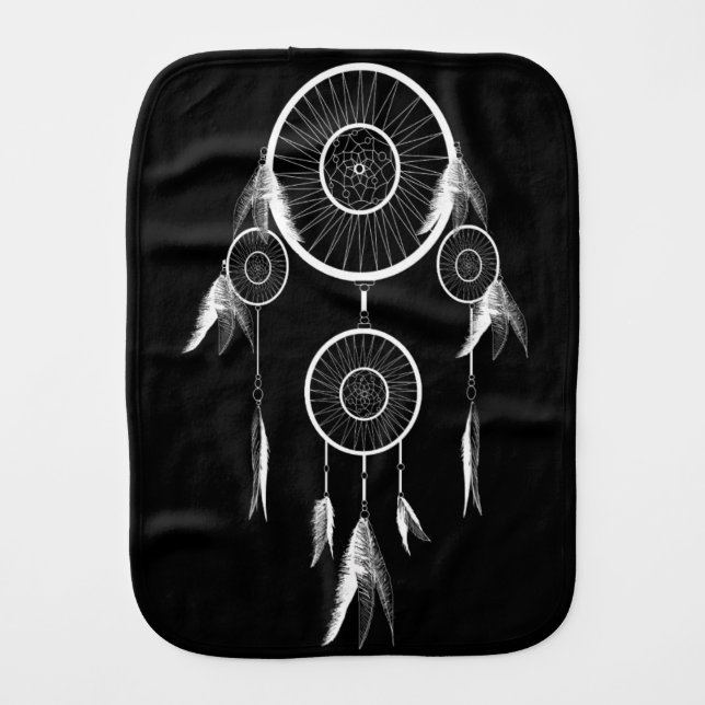 INDIAN DREAM CATCHER BLACK BURP CLOTH (Front)