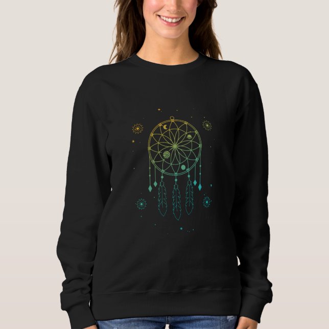 Indian Dream Catcher Mystic Stars Sacred Geometry Sweatshirt (Front)