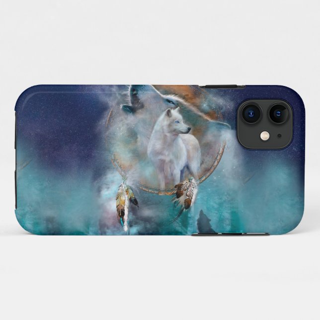 Indian dreamcatcher and ethnic tribal head wolf Case-Mate iPhone case (Back (Horizontal))