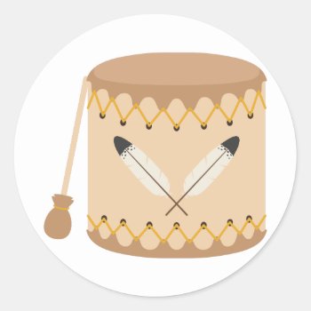 Indian Drum Classic Round Sticker by HopscotchDesigns at Zazzle