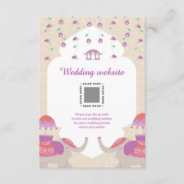 Indian Elegance wedding Enclosure Card (Front)