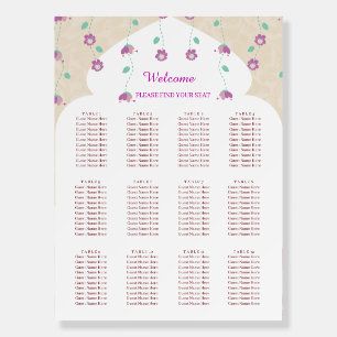 Indian Elegance Wedding Seating Charts Foam Board