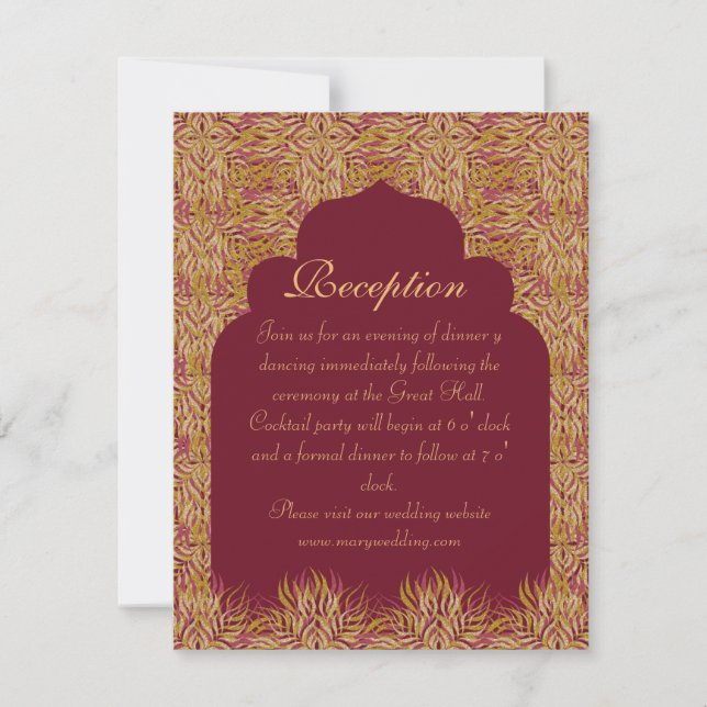 Indian elegant floral gold invitation (Front)