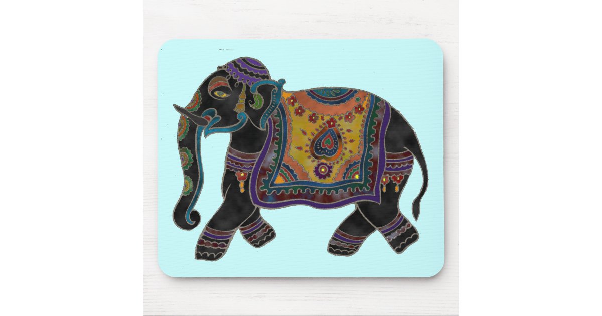 Indian Elephant Art Mousepad | Zazzle