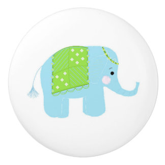 Indian Elephant Ceramic Knob