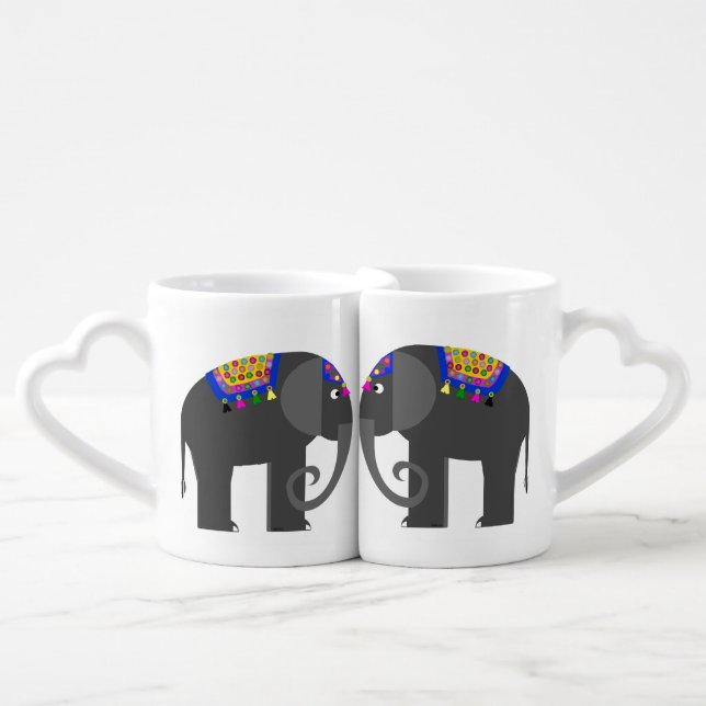 Indian Elephant Coffee Mug Set (Front Nesting)