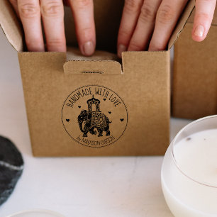 Indian Elephant, Custom Handmade With Love, Rubber Stamp