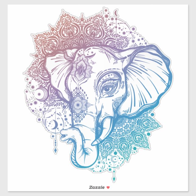 Indian Elephant Face Sticker (Sheet)