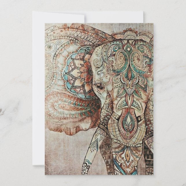 Indian Elephant Invitation (Front)