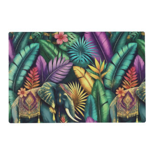 Indian Elephant Jungle Dreams Seamless Surface Placemat