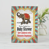 Indian Elephant Red Circus Boy Baby Shower Invitation (Standing Front)
