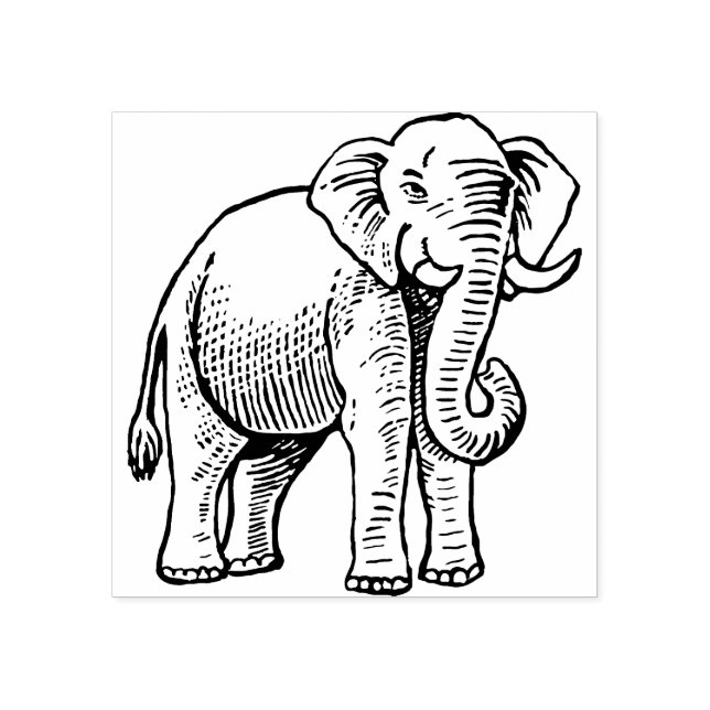 Indian Elephant Rubber Stamp (Imprint)