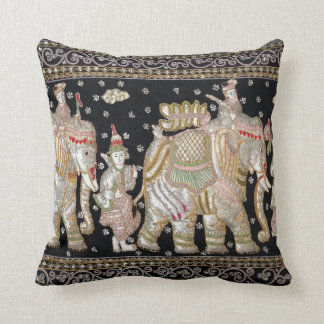 Indian Elephant Tapestry Throw Pillow