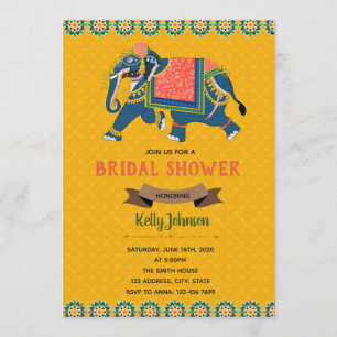 Indian elephant theme invitation