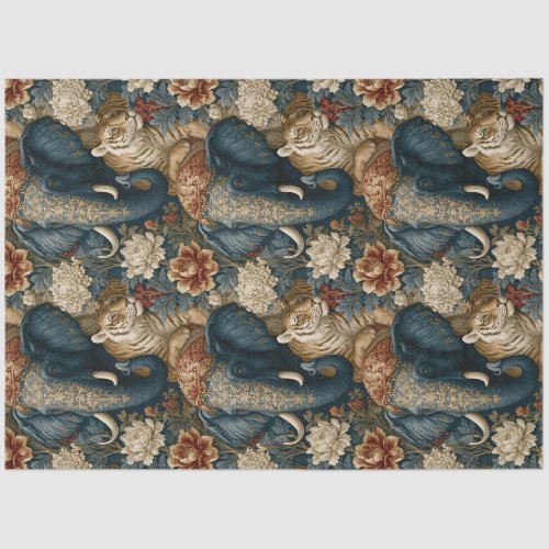 Indian Elephant Tiger Botanical Jungle Decoupage Tissue Paper