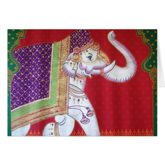 Indian elephant traditional art cards (Front Horizontal)