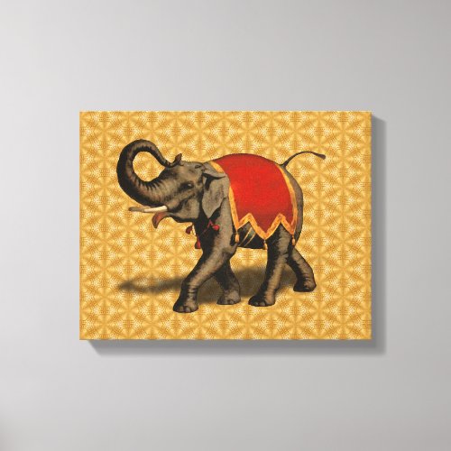 Indian Elephant wRed Cloth Canvas Print