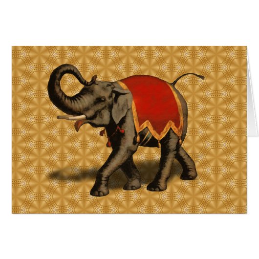 Indian Elephant w/Red Cloth Cards (Front Horizontal)