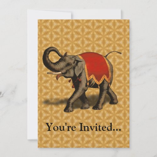 Indian Elephant wRed Cloth Invitation