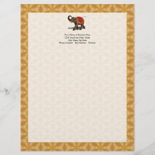 Indian Elephant w/Red Cloth Letterhead