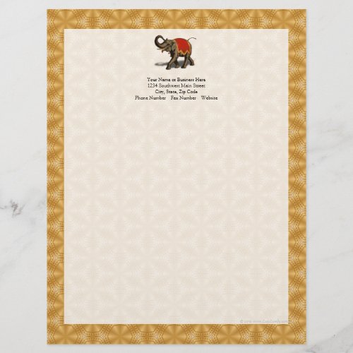 Indian Elephant wRed Cloth Letterhead